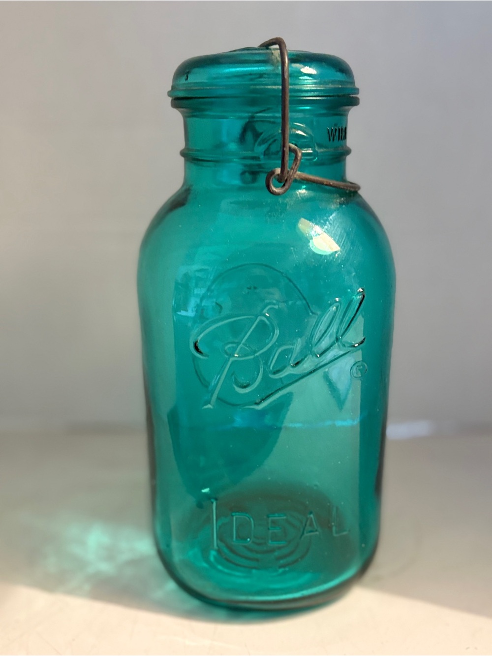 Vintage 1976 ball bicentennial eagle blue 1 quart jar with lid
